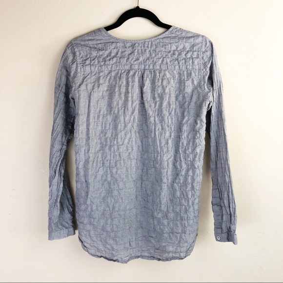 Margaret O’Leary Grid Stitch Button Down Top - Picture 5 of 5